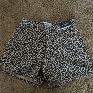 Abercrombie & Fitch Leopard Print Jean Shorts - Size 27 curve love